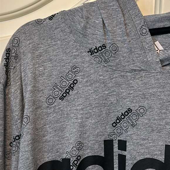 Adidas long sleeve T-Shirt with Hood Boys XL - NWOT - Picture 3 of 5